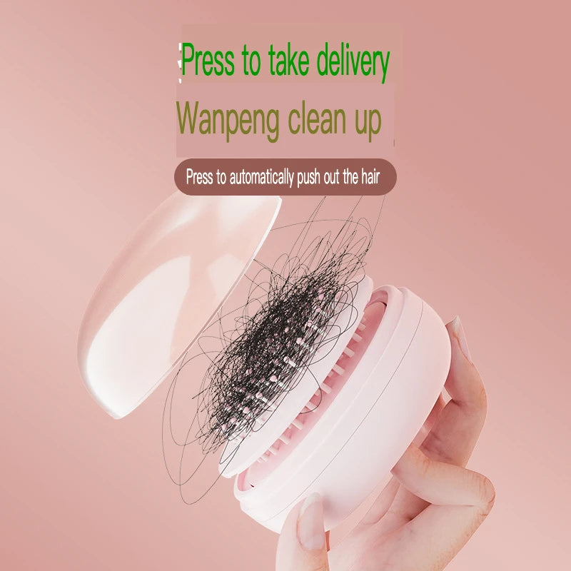 Portable Telescopic Comb with Mirror | One-Click Self-Cleaning Telescopic Hair Comb QXL