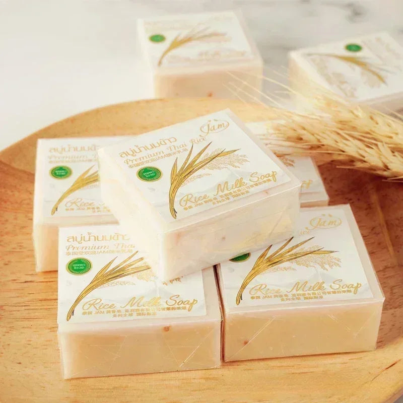 JAM Rice Milk & Goat Milk Handmade Soap | Brightening 4-Pack Handmade Bar Soap QXL