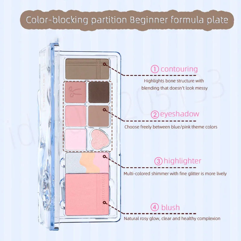 VEECCI 11-Color Eyeshadow & Highlighter Palette – Matte Shimmer Eyeshadow Palette QXL