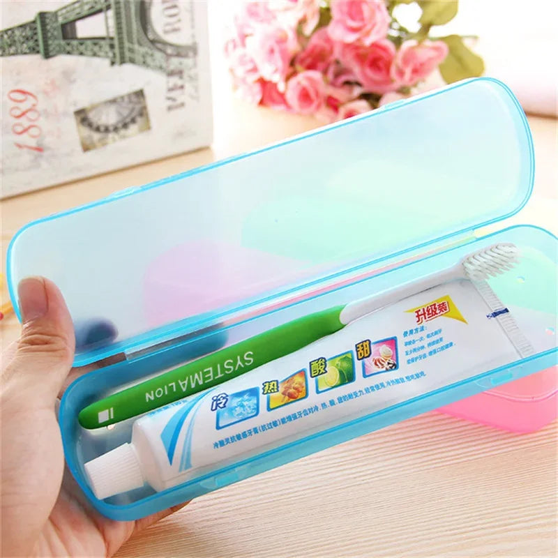 Portable Toothbrush Travel Case | Candy Color Storage Box Toothbrush Travel Case QXL