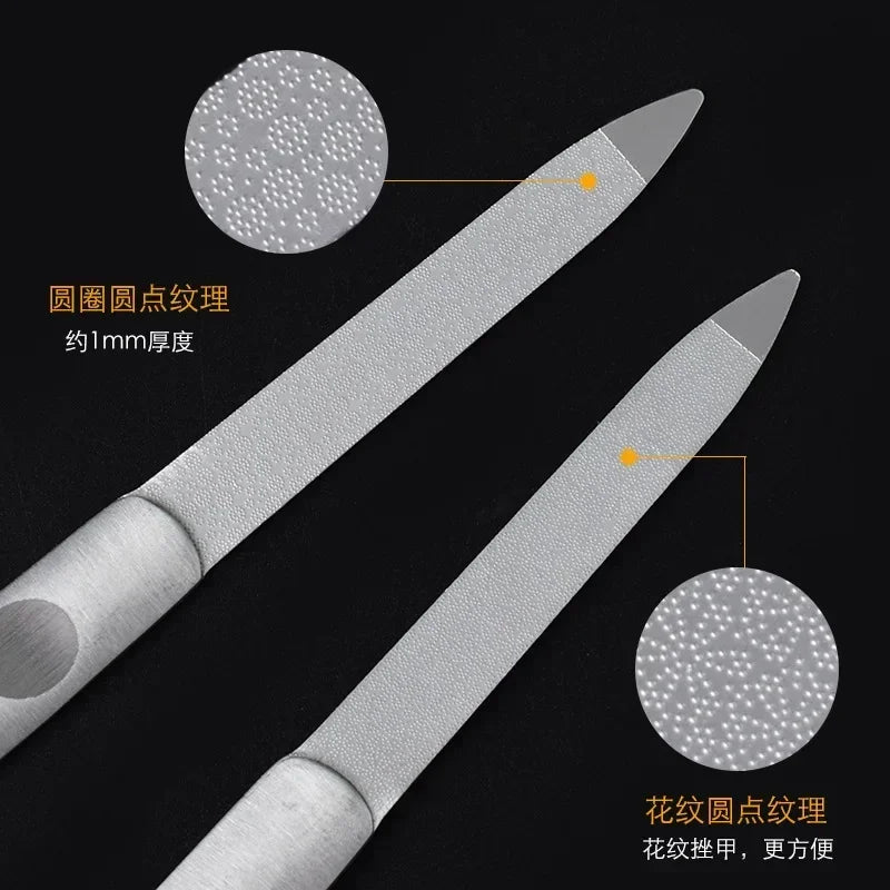 Double-Sided Stainless Steel Nail File | Manicure Buffer Nail File QXL