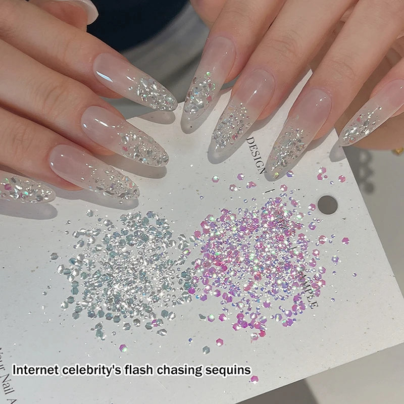 Mermaid Holographic Nail Glitter Flakes | Laser Sequin Art Nail Art Glitter QXL