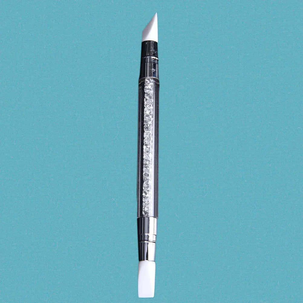 Dual-Tip Silicone Nail Art Carving Pen | Crystal Acrylic Handle Nail Art Carving Pen QXL