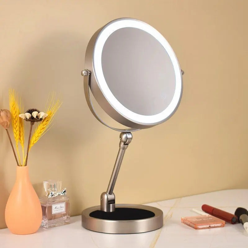 8-Inch Lighted Makeup Mirror | 5x 7x 10x Magnification, 3 Colors Lighted Makeup Mirror QXL 9 inch 10x