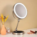 8" Lighted Makeup Mirror | 5x 7x 10x Magnification, 3 Colors Lighted Vanity Mirror QXL 9 inch 10x