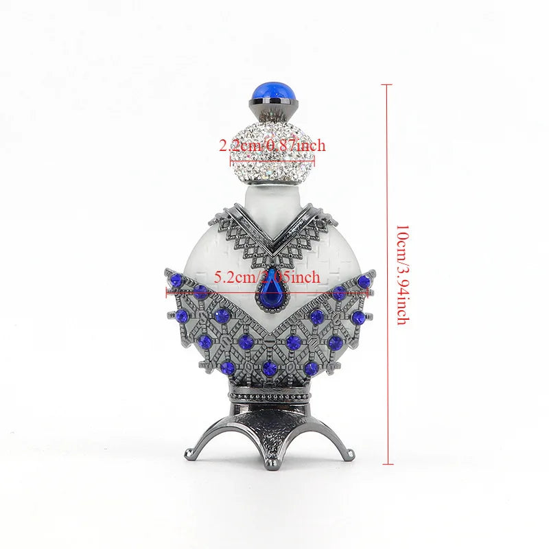 15ml Diamond-Encrusted Blue Glass Dubai Perfume Oil Bottle Perfume Oil Bottle QXL 15ml blue glass