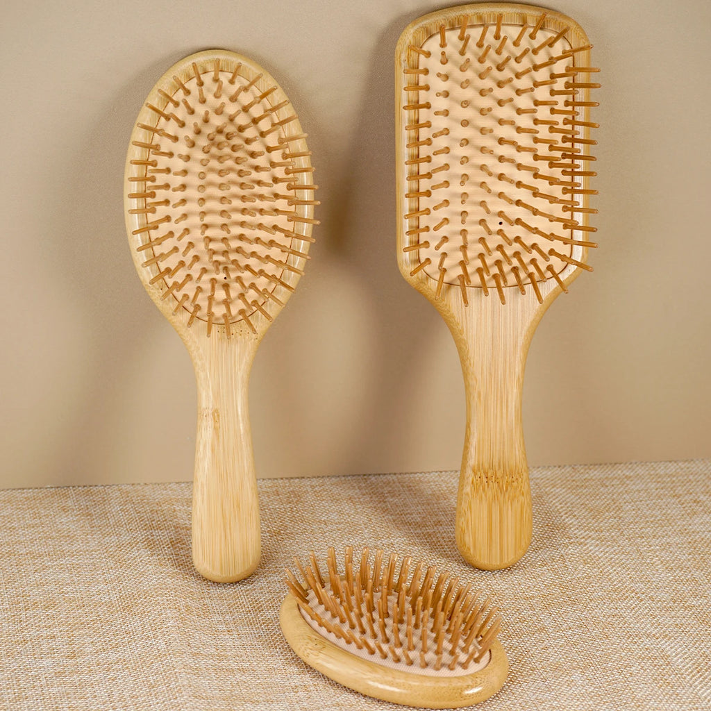 Bamboo Detangling Hair Brush & Scalp Massager – All Hair Types Detangling Hair Brush QXL