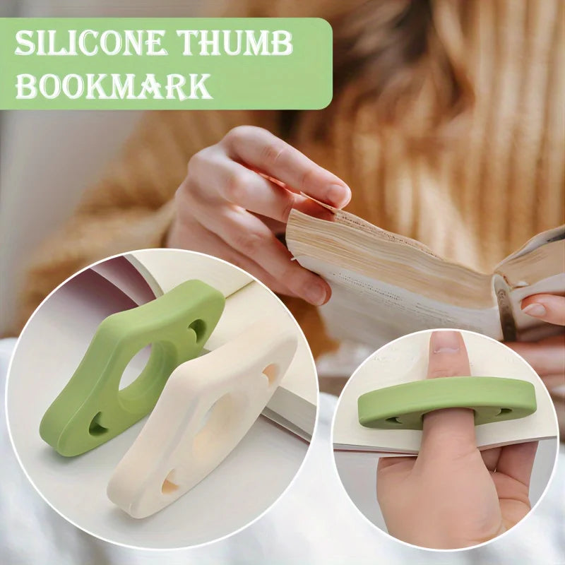 2-Pack Thumb Book Page Holders | Flexible Reading Accessory Book Page Holder QXL