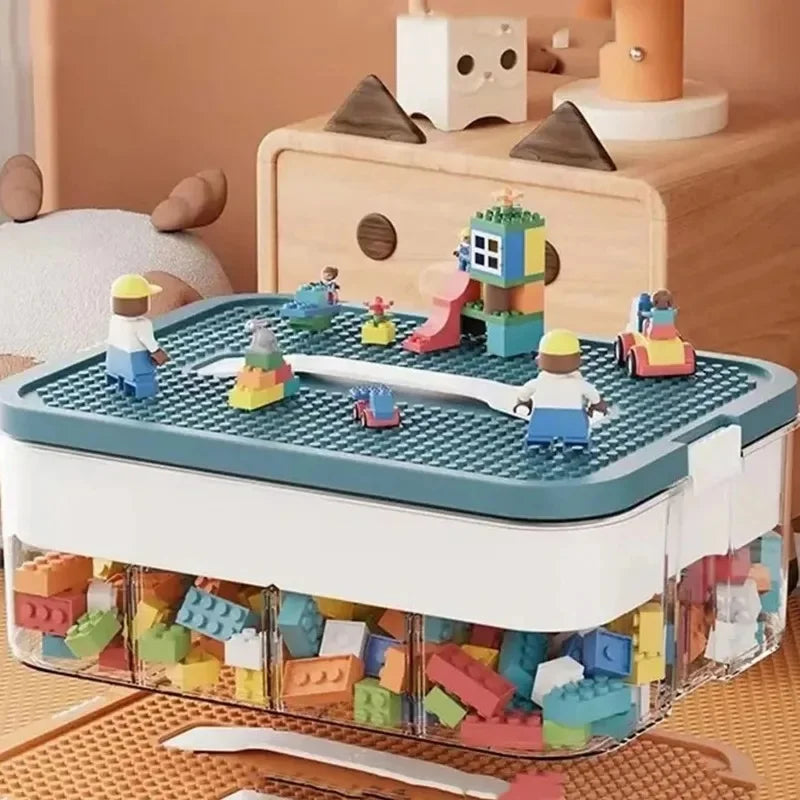 2-Layer Kids Building Block Storage Box & Toy Organizer Toy Storage Box QXL
