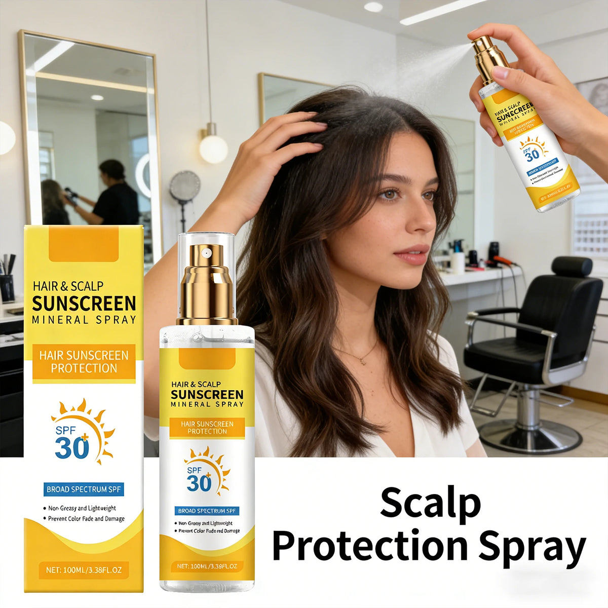 100ml Scalp Spray | UV Defense, Color Lock & Nourishing Scalp Care Spray QXL