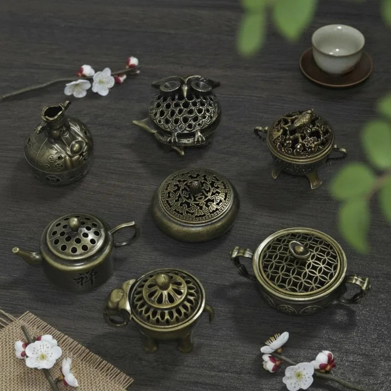 Vintage Mini Metal Incense Burner | Treasure Pot Home Decor Incense Burner QXL