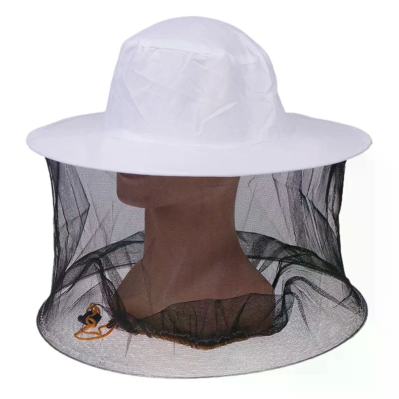 Beekeeping Hat & Veil Combo | White Mesh Bug Mask Protector Beekeeping Protective Hat QXL
