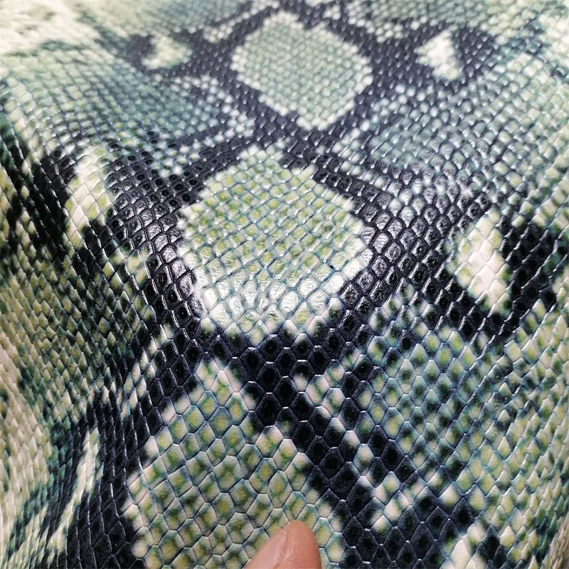 1mm Snake-Print Top-Grain Sheepskin Leather for DIY Bags Leather Craft Fabric QXL