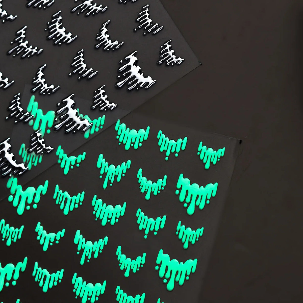 5D Glow in Dark Nail Stickers | Y2K Mirror French Decals Nail Art Stickers QXL