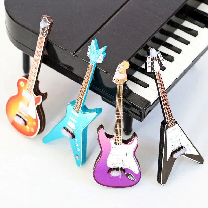 1:12 Scale Dollhouse Miniature Guitar | Musical Instrument Decor Dollhouse Miniature QXL