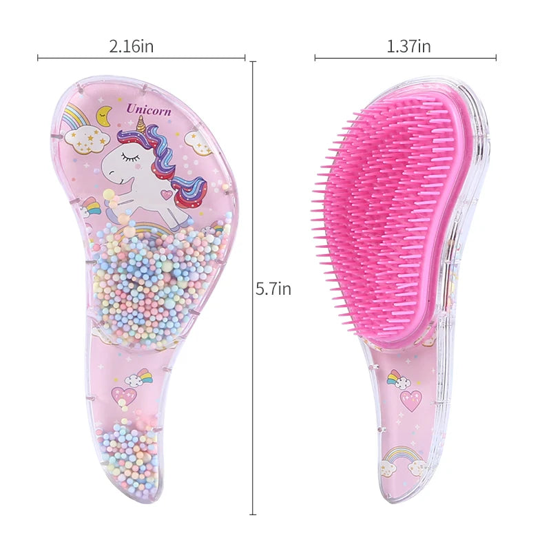 Unicorn Anti-Static Detangling Massage Hair Brush – Pink Detangling Hair Brush QXL