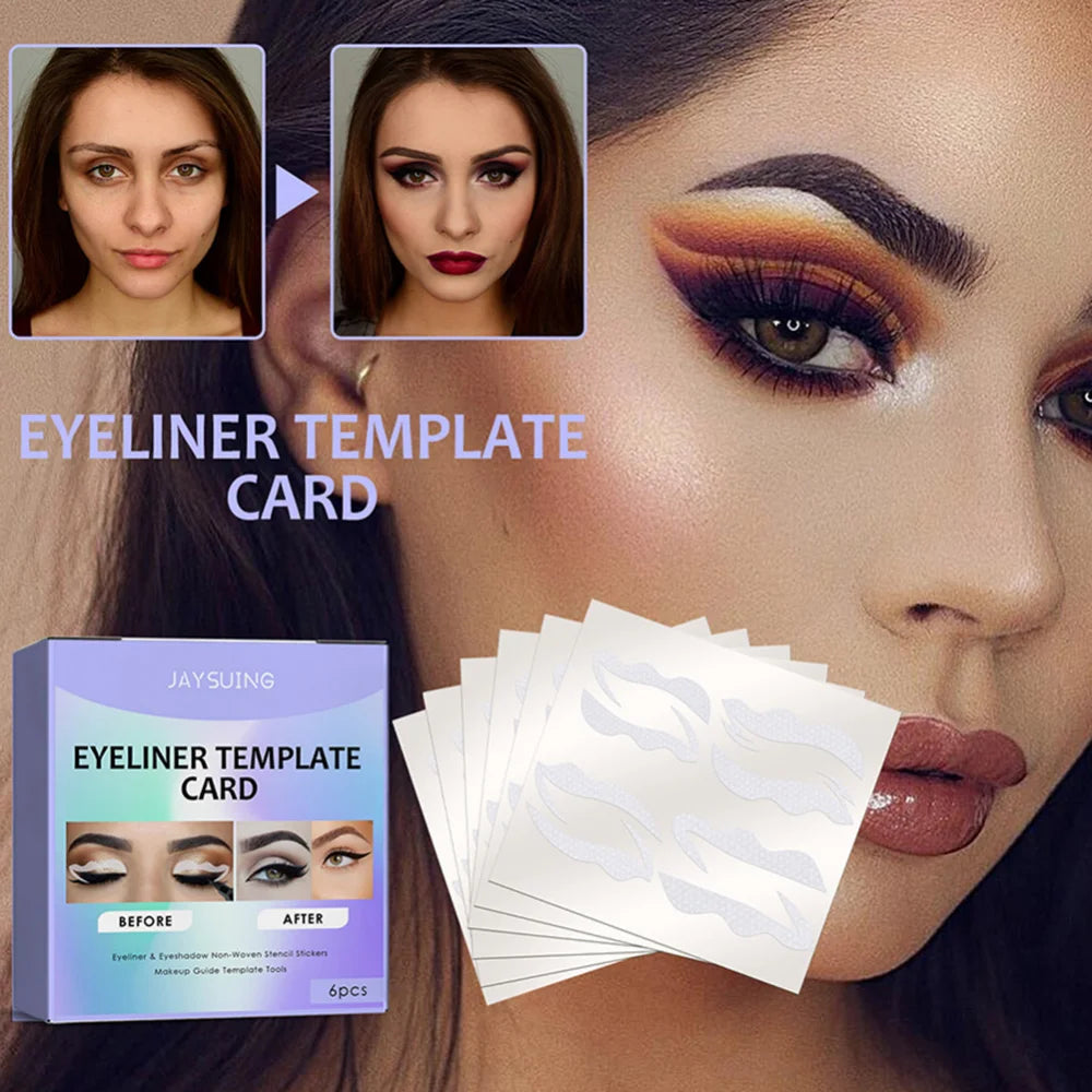 Eyeliner Stencils Kit – 24 Pairs Non-Woven Template Cards Eyeliner Stencil Kit QXL