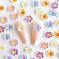 20-Pack 3D Ice Flower Nail Charms | Kawaii Resin Decorations Nail Art Charms QXL 20pcs 8mm