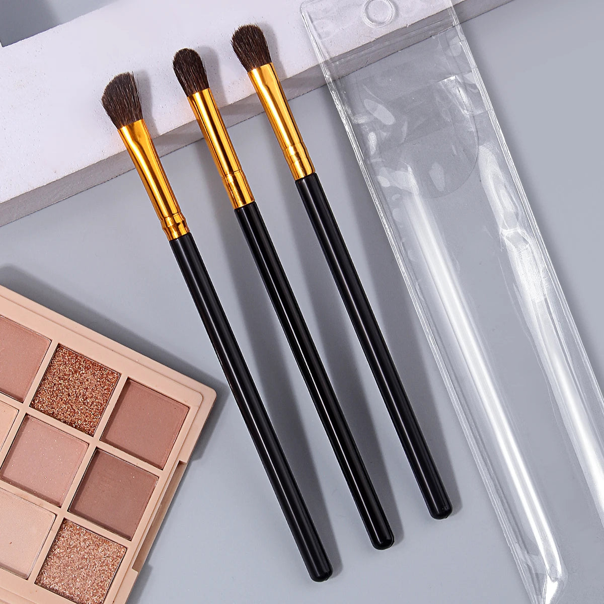 3-Piece Horsehair Eyeshadow Brush Set | Blend, Shade & Define Eyeshadow Brush Set QXL