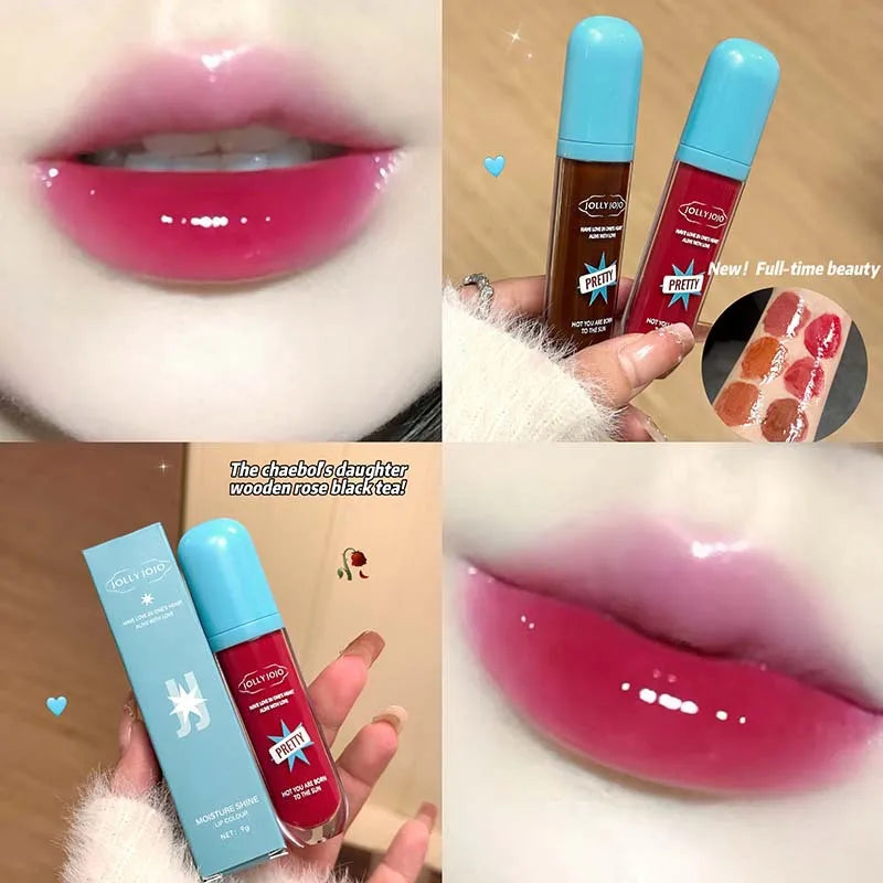 JOLLY JOJO Mirror Glass Lip Gloss Oil | 6 Shades, All-Day Shine Lip Gloss Oil QXL