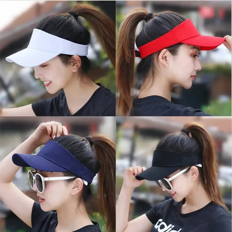 Unisex Adjustable Sports Visor Hat | Tennis Running Beach Cap Sports Visor Hat QXL
