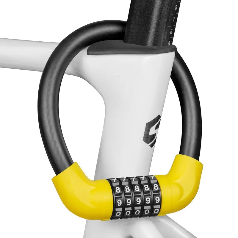 5-Digit Combination Bike Lock | 17mm PVC Cable Lock Combination Bike Lock QXL