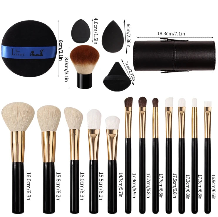 KOSSHOW 25-Pc Makeup Brush Set with Sponges & Storage Bucket Makeup Brush Set QXL