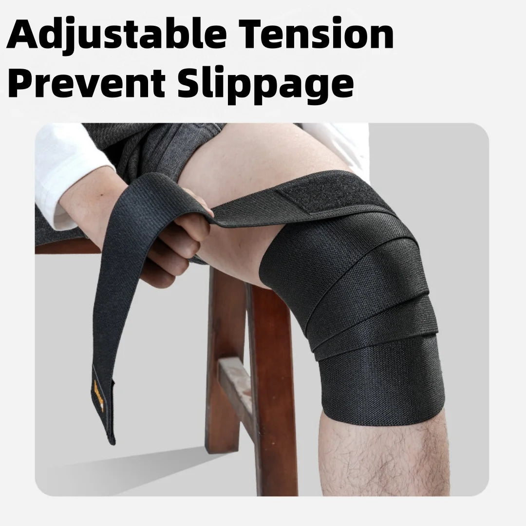 Elastic Knee Wrap Brace with Bandage Strap | Gym & Lifting Knee Wrap Brace QXL