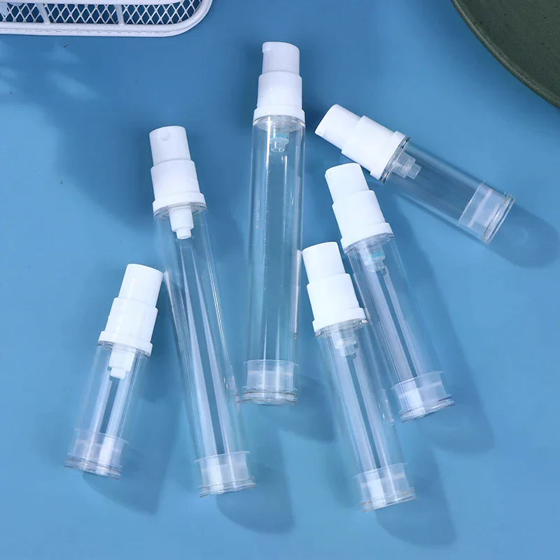 Mini Vacuum Press Bottles 5/10/15ml | Refillable Travel Cosmetic Refillable Travel Bottle QXL