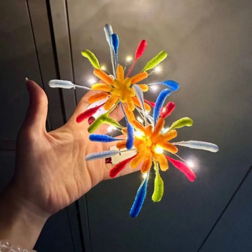 DIY Glow Color Strip Hair Clip | Handmade Flower Design Flower Hair Clip QXL