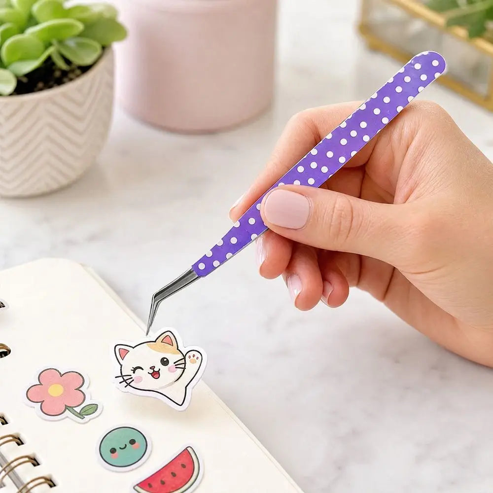 Curved Anti-Static Eyelash Tweezers | Stainless Steel Lash Tool Eyelash Tweezers QXL
