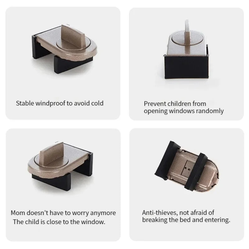 Child Safety Sliding Window Lock | Adjustable Zinc Alloy Latch Window Security Lock QXL