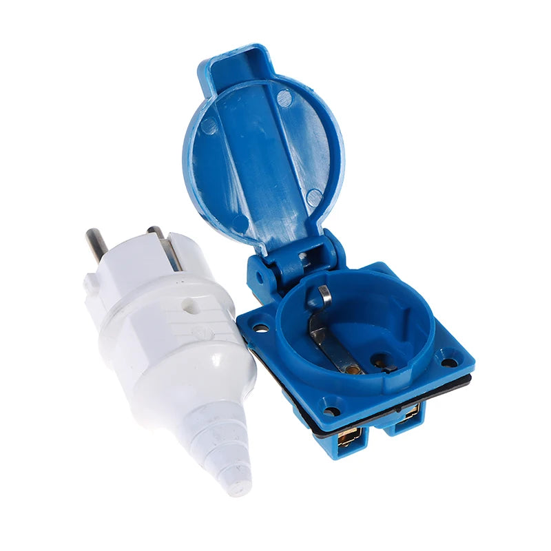 Industrial Waterproof EU Socket 16A 220V | Copper 2-Pin Plug Industrial EU Socket QXL