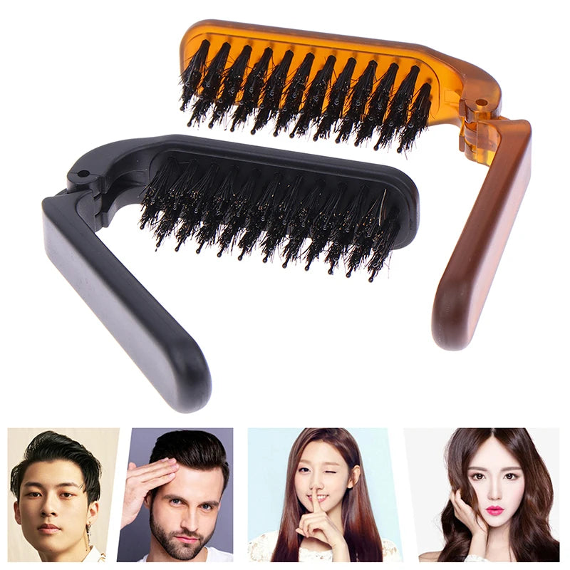 Foldable Travel Hair Brush | Boar Bristle Anti-Static Comb Foldable Hair Brush QXL