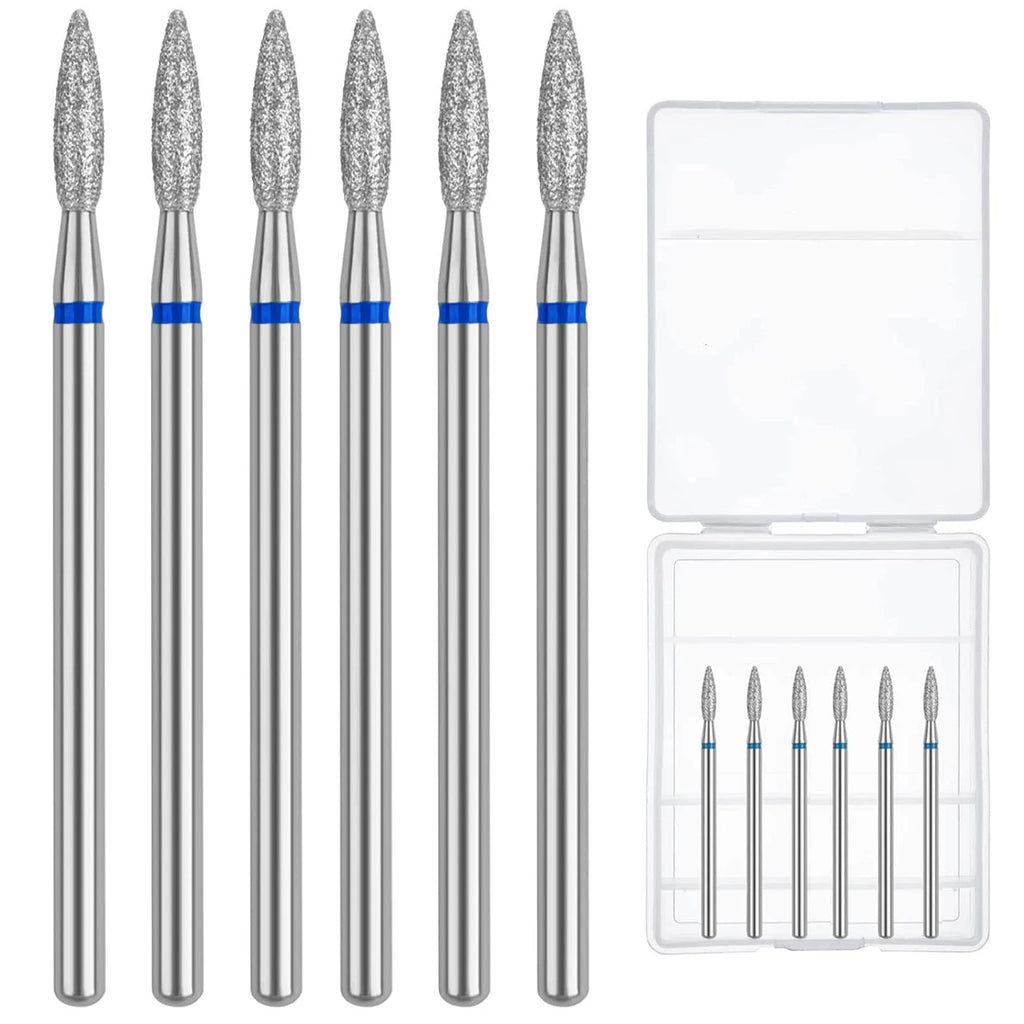 6-Piece Diamond Nail Drill Bit Set | 3/32" Cuticle Remover Nail Drill Bit Set QXL SET3