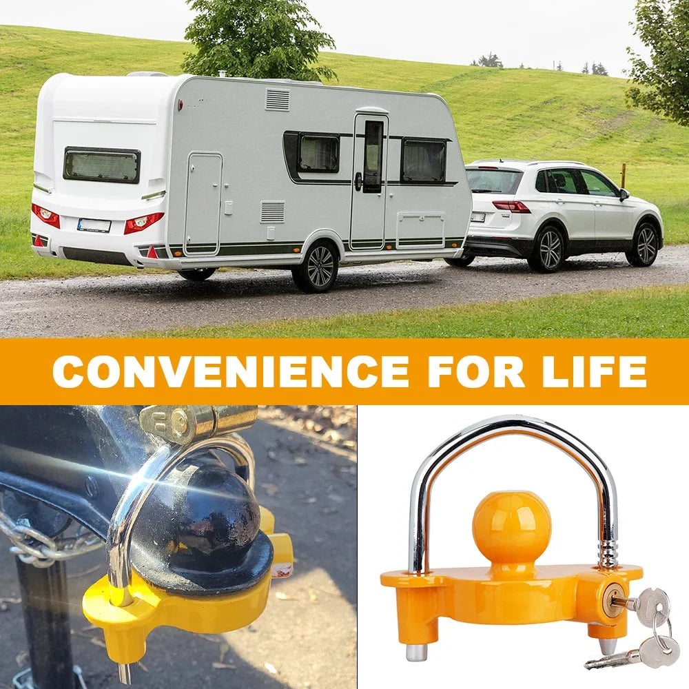 Universal Trailer Ball Coupler Lock | Heavy-Duty Anti-Theft Trailer Coupler Lock QXL
