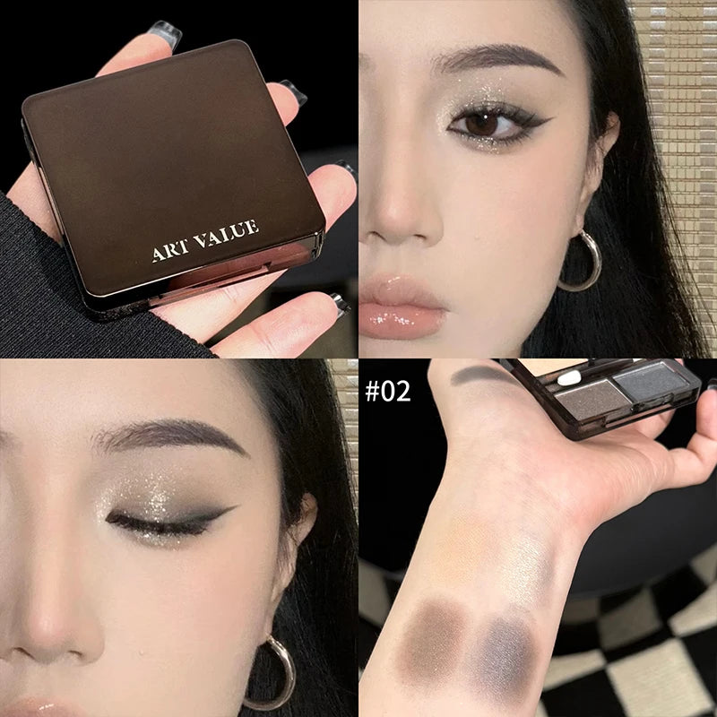 Art Value 4-Color Eyeshadow Palette | Glitter Shimmer Matte Eyeshadow Palette QXL