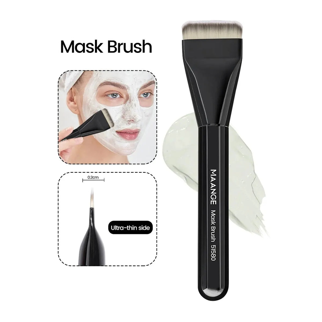 MAANGE Flat Facial Mask Brush – Soft Synthetic Foundation Tool Facial Mask Brush QXL Black