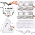 48-Piece Acrylic Thank You Cards & Inspirational Keychains Set Acrylic Gift Set QXL 48Pcs S