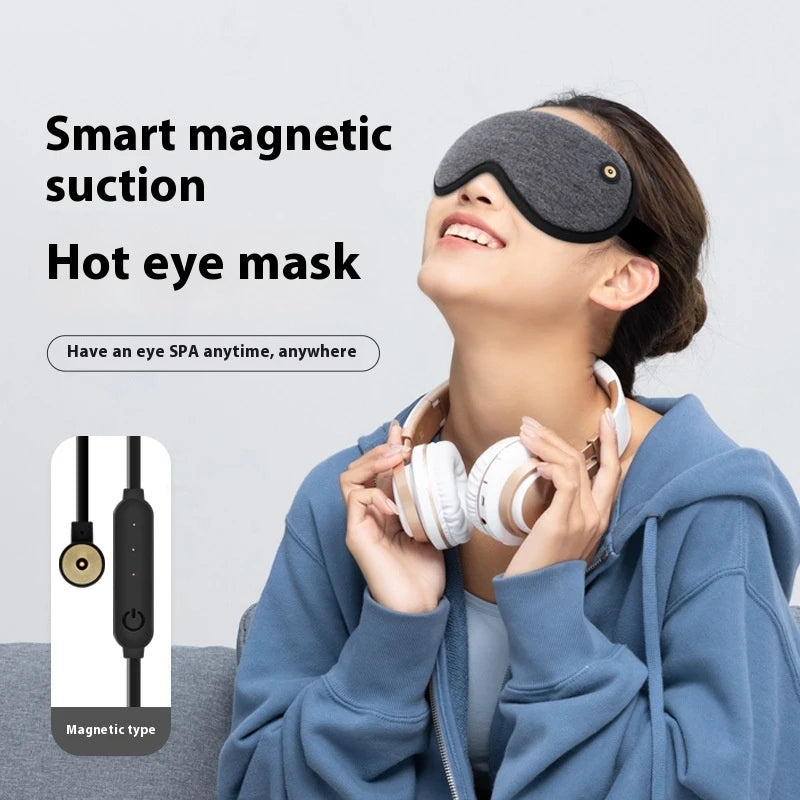 USB Heated Steam Eye Mask 3D Magnetic Sleep Warmer | Blackout Heated Eye Mask QXL