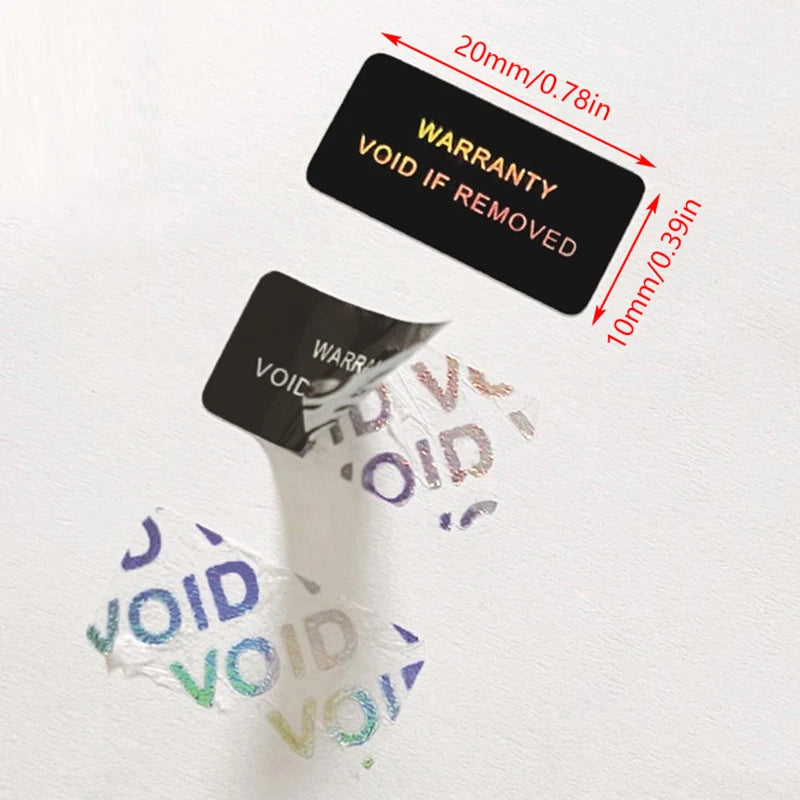 100-Pack Holographic Tamper-Proof Warranty Void Stickers Security Seal Stickers QXL 100Pcs