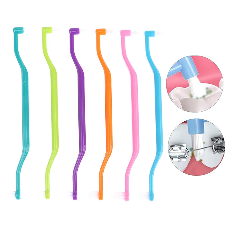 Double-Head Orthodontic Toothbrush | Soft Interdental Brush Orthodontic Toothbrush QXL