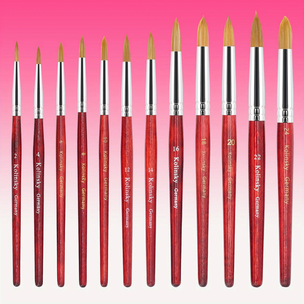 Nail Art Mink Brush | Wood Handle Gel Acrylic Painting Tool Nail Art Brush QXL