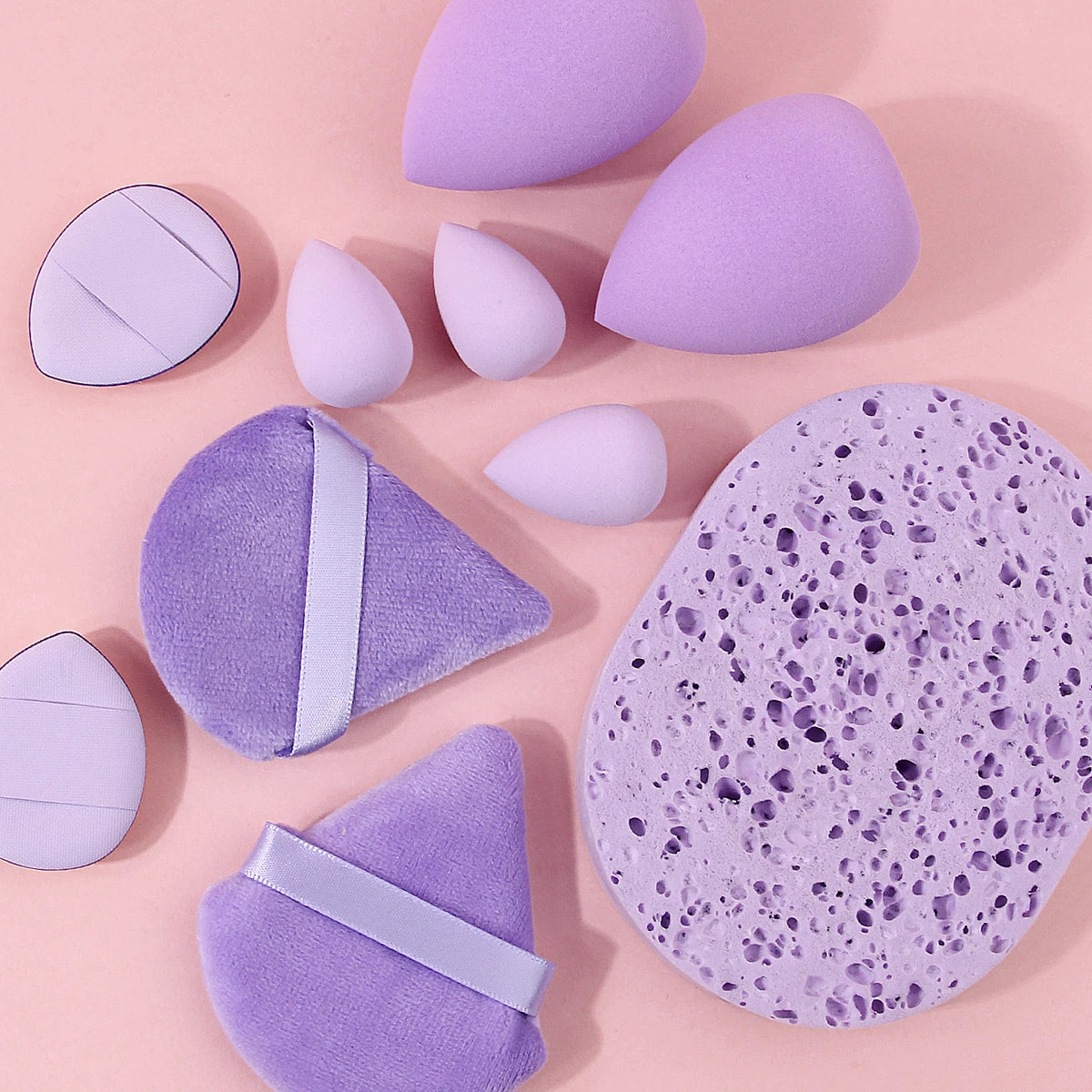 KOSSHOW 10-Pc Purple Makeup Sponge Set | Blending & Puffs Makeup Sponge Set QXL