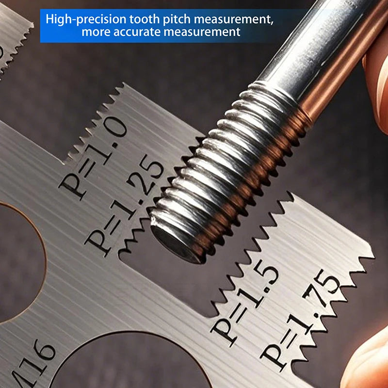 Stainless Steel Thread Pitch Gauge | Screw & Bolt Measuring Tool Thread Pitch Gauge QXL