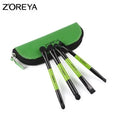 ZOREYA 4-Piece Colorful Makeup Brush Set | Horsehair Gift Makeup Brush Set QXL green
