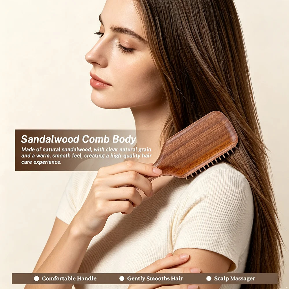 Wooden Air Cushion Massage Comb | Anti-Static Scalp Comb Hair Massage Comb QXL