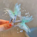 2-Pack Girls Butterfly Pearl Hair Clips | Shiny BB Hairpins Girls Hair Clips QXL Green 2Pcs