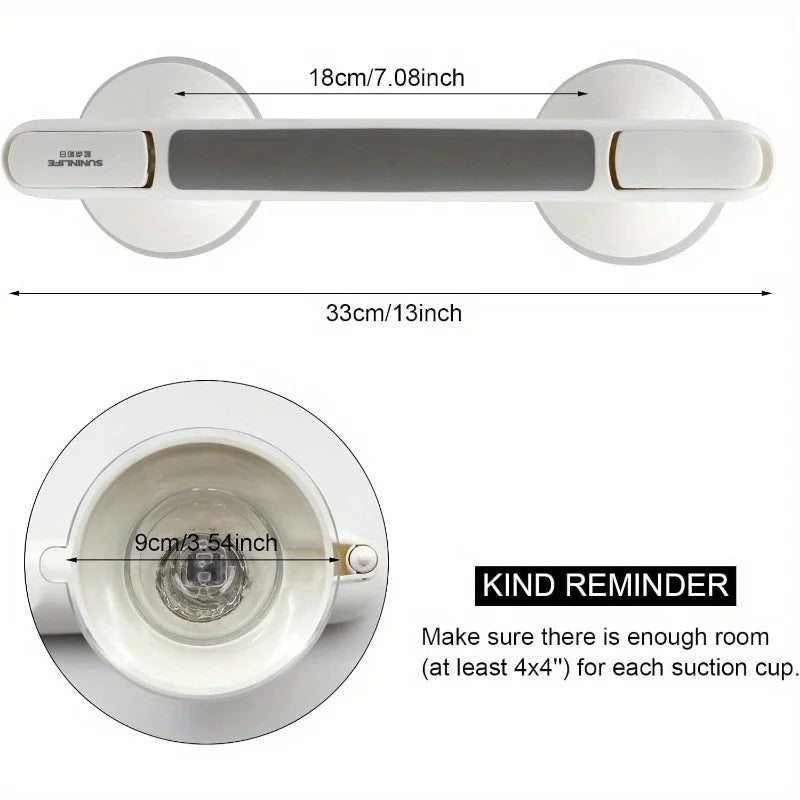 No-Drill Suction Cup Grab Bar | Anti-Slip Shower Safety Handle Shower Grab Bar QXL
