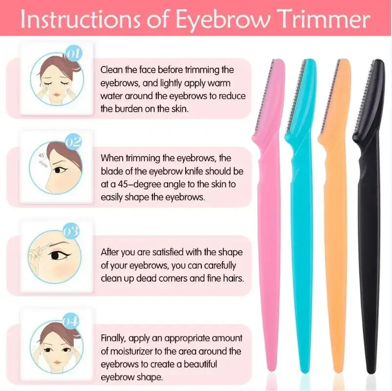 100-Pack Eyebrow Razor Trimmer | Portable Face Shaper for Women Eyebrow Razor Trimmer QXL